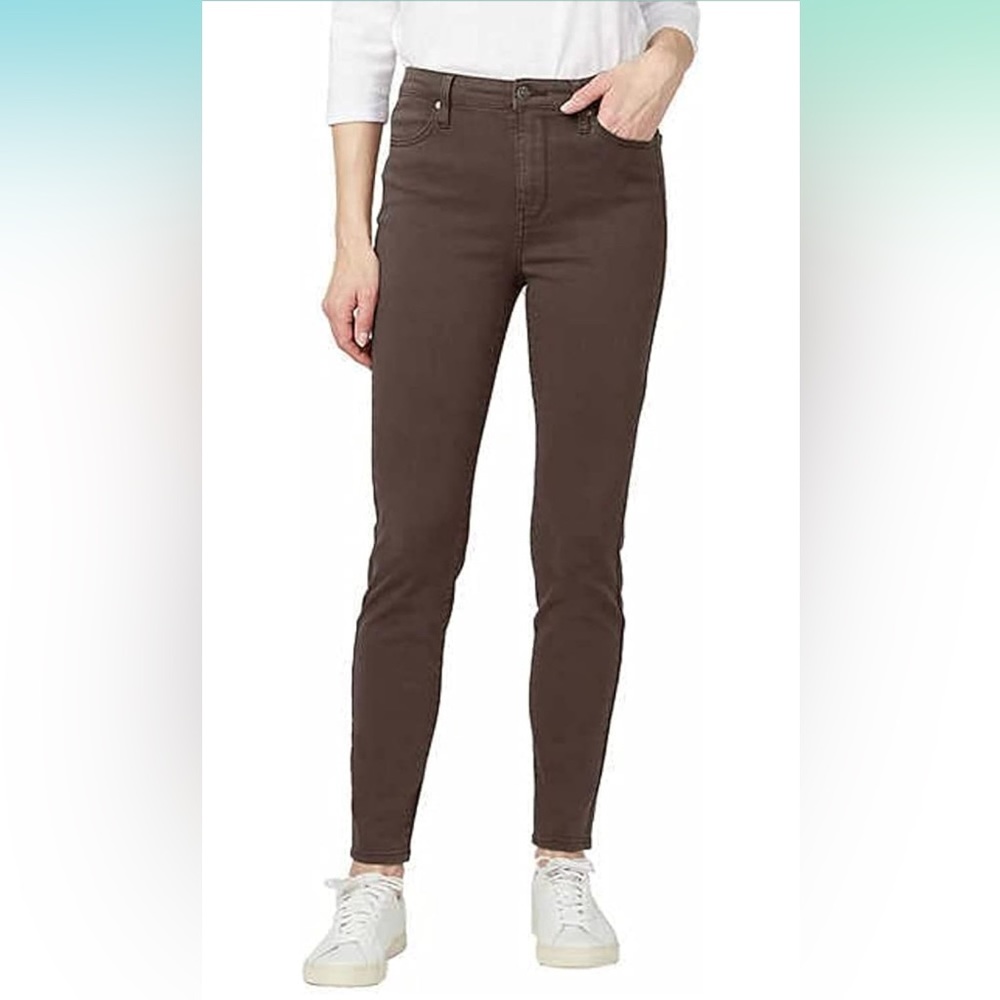 NWT Buffalo David Bitton Women Hannah Hi Rise Skinny Jeans Brown 14/34 $90 5C043
